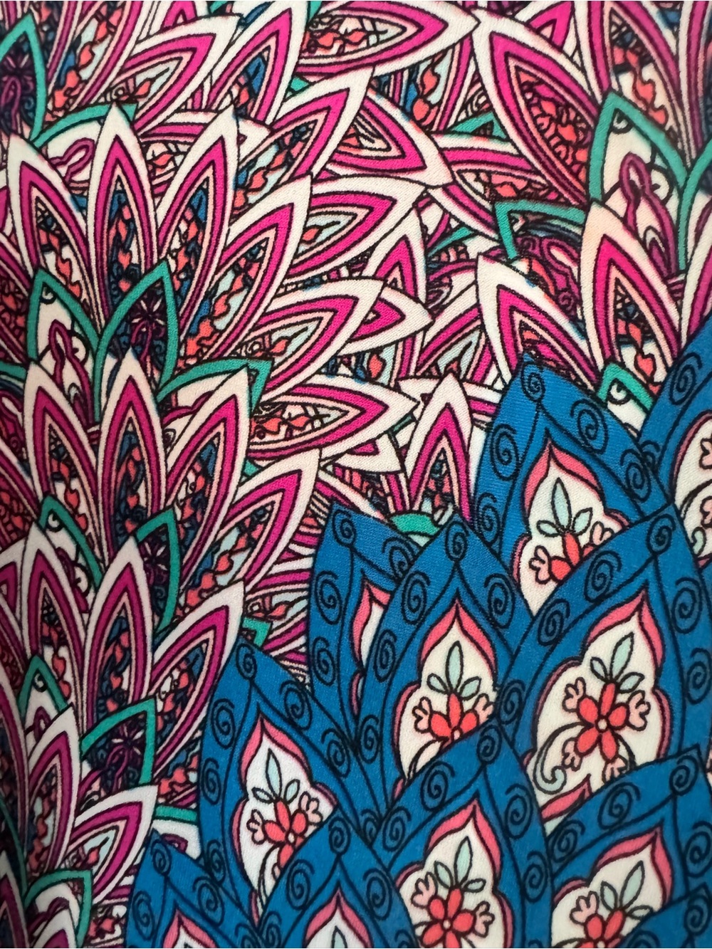 MSK Women Plus 1X Colorful Paisley Ring Zip A-Line Dress - Picture 3 of 9